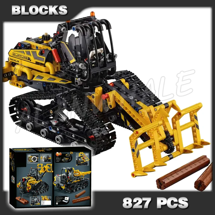 

827pcs Technical 2-in-1 Tracked Loader Dumper Mechanical Machines Claw 11300 Building Blocks Toys GIft Compatible With Model