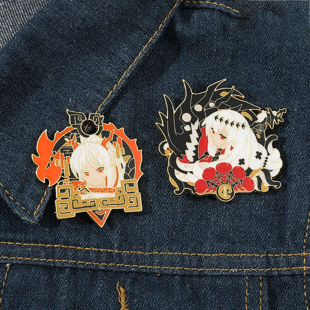 

New Anime Arknights Amiya EXUSIAI Pramanix SilverAsh Cartoon Character Badge Pins Cosplay Collection Gifts for Kids Backpack