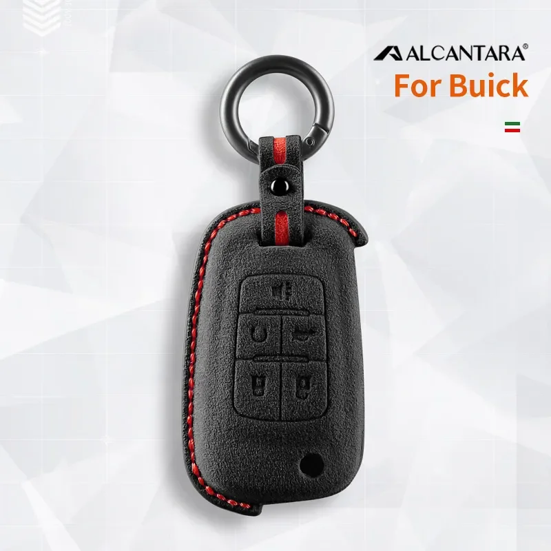 

Alcantara Suede Car Key Case Keychain Holder Shell Buckle For buick Lacross GL8 5 Buttons Auto Key Cover Protector Accessories
