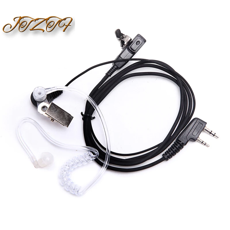 

JTZTF Air Tube Earpiece Headset Earphone Mic Earpiece for Baofeng UV-5R with Clip Transparent Tube Connecting Ear Bud