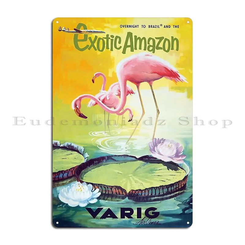 1954 г. Varig экзотический постер для путешествий в самолете металлический плакат