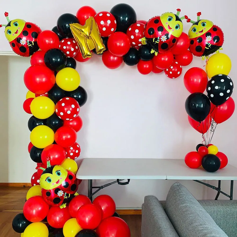 10 шт. фольгированные воздушные шары в виде божьей коровки |