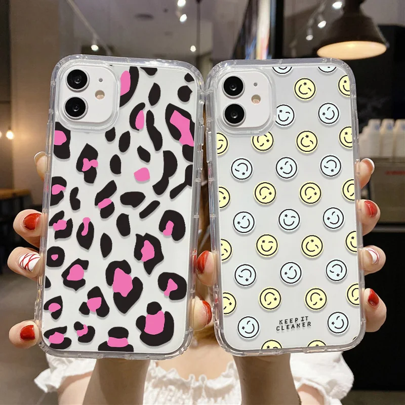 

Clear Smile Phone Case For Samsung S21 Case Galaxy S22 Ultra S20 S10 Plus A53 A33 A73 A13 A12 A32 A50 A51 A52 A52S 5G Back Cover