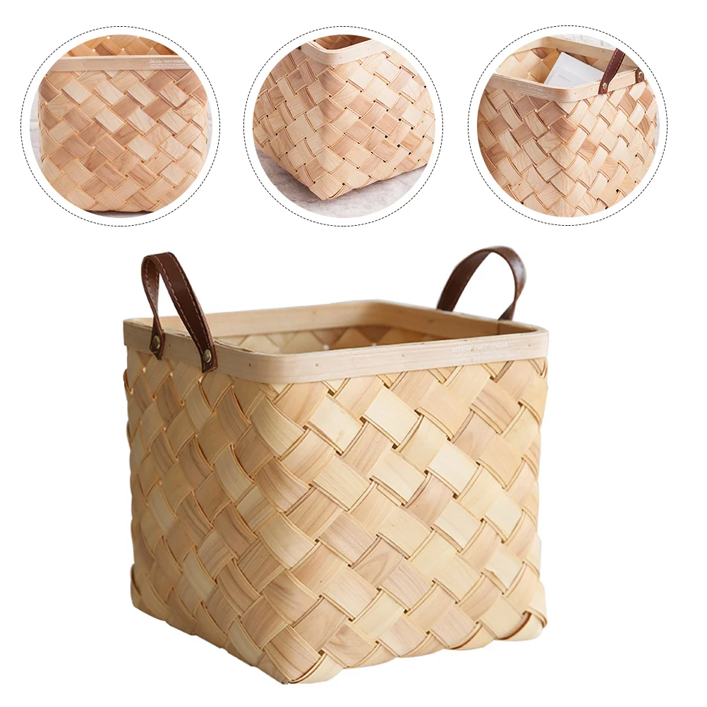 

1pc Country Style Storage Baskets Garden Hand Weave Brown Storage Basket