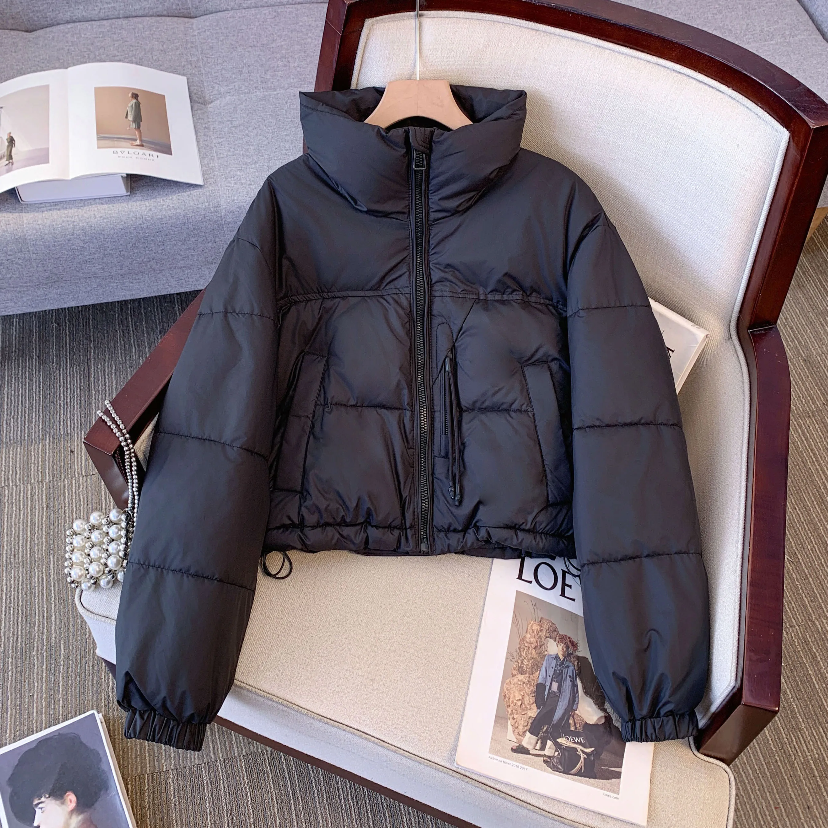 Короткий пуховик одежда с хлопковой подкладкой для женщин новинка 2024 зимняя