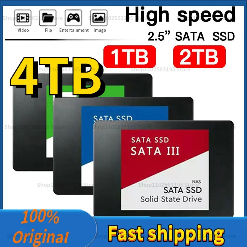 

Портативный твердотельный накопитель Quick SSD 2,5 дюйма, 1 ТБ, 1 ТБ, 4 ТБ, жесткие диски для ноутбука, рабочего стола, многоцветный Внутренний твердотельный накопитель