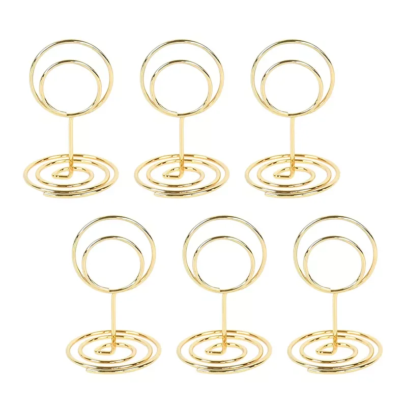 

10pcs Metal Place Card Holders Photo Clip Stands Wedding Table Number Name Sign Stand for Wedding Birthday Party Home Decoration