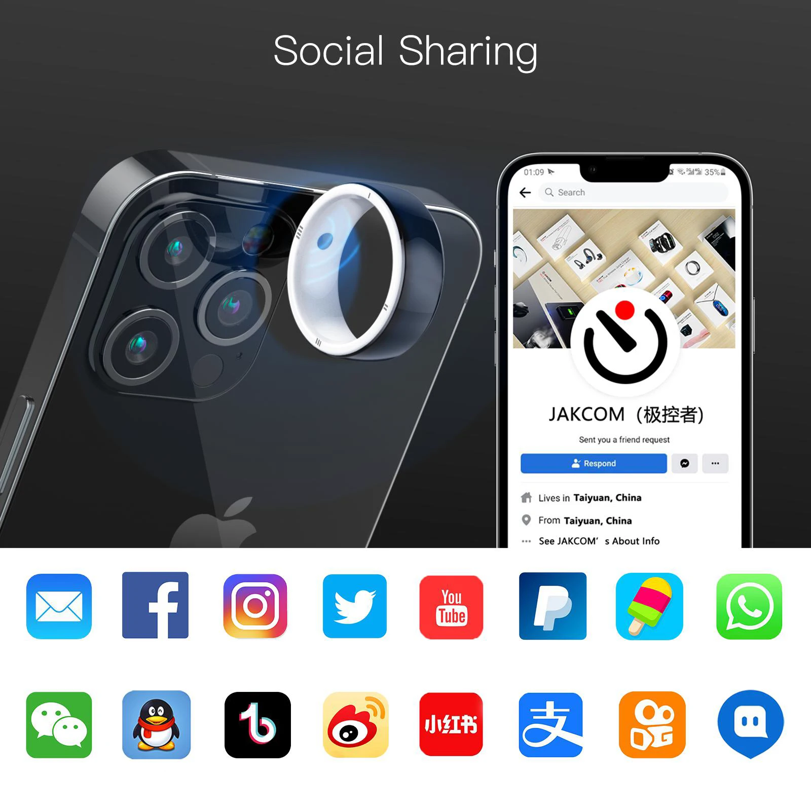 Умное кольцо JAKCOM R5 супер ценность как карты ИС для дверного замка