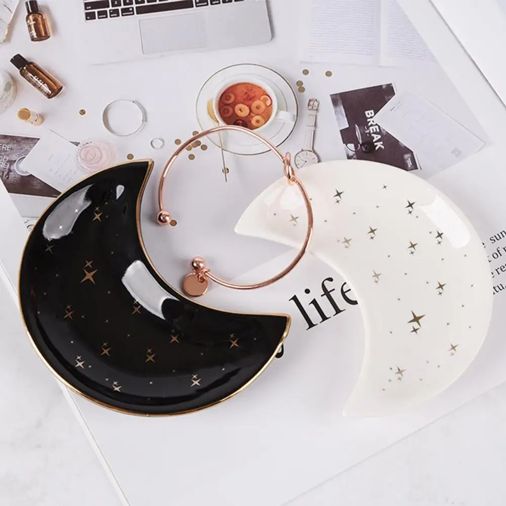 Тарелка для ювелирных изделий в форме полумесяца современные обручальные кольца