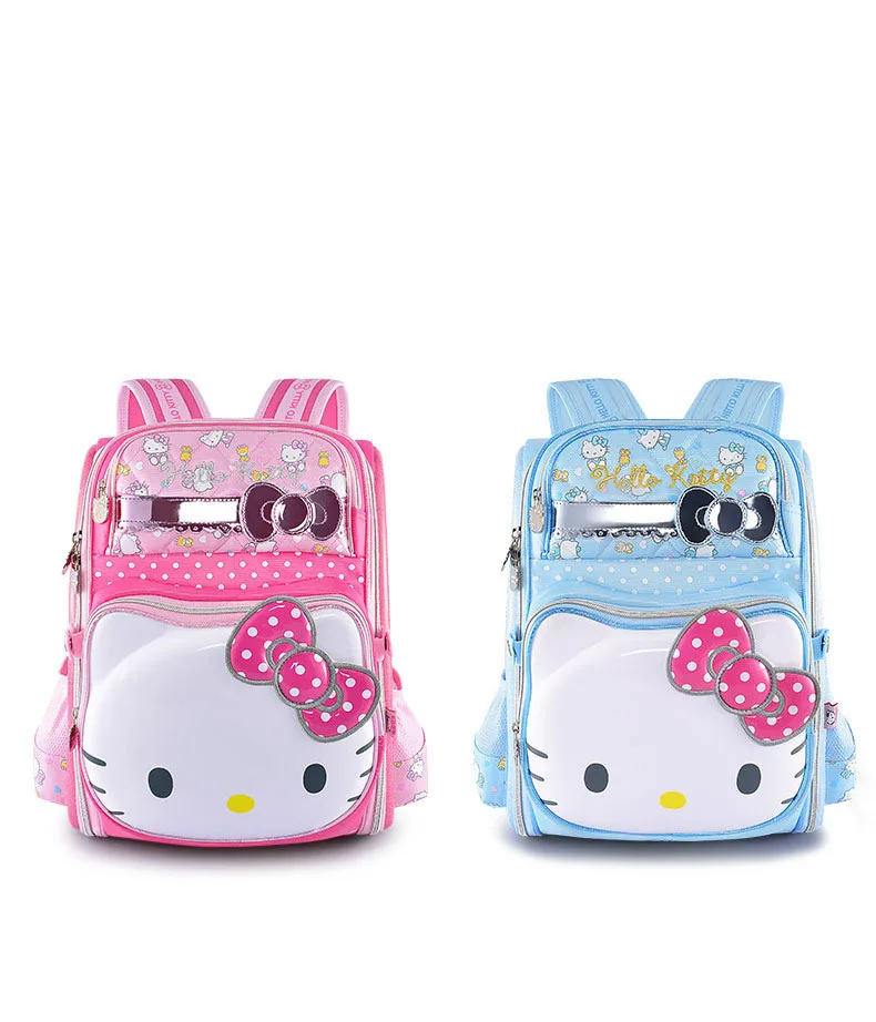 Kitty Primary School Student Schoolbag Female Grade 1-3 Large Capacity Korean Cute Children's Full Open Backpack Bags