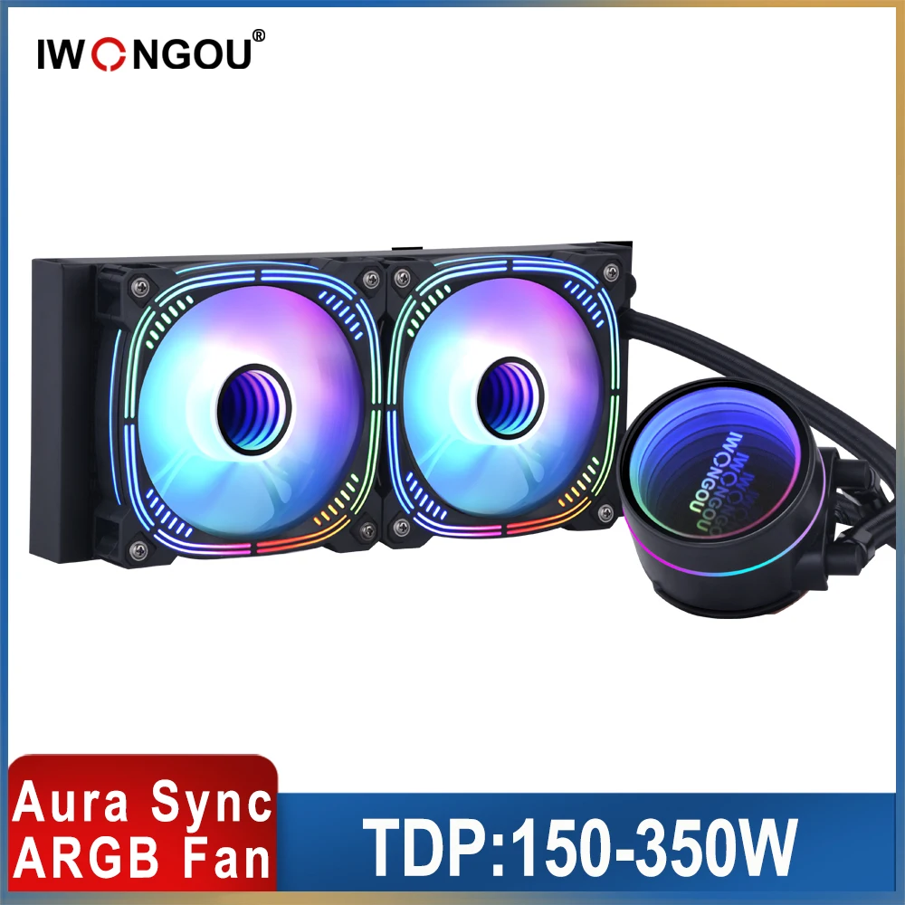 240mm Branco Rgb Fan Cpu Water Cooling Heatsink For Intel Lg