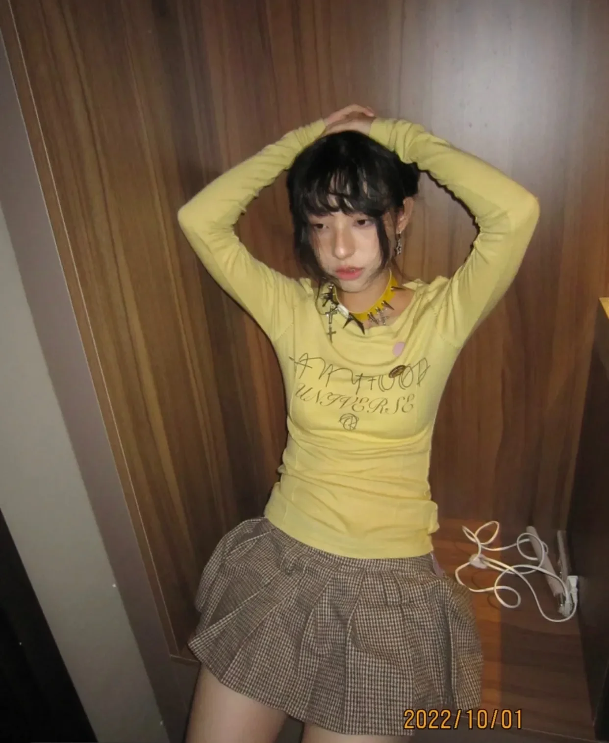 Эстетичная желтая футболка E-girl Y2k 20 дюймов в японском стиле Харадзюку с длинным