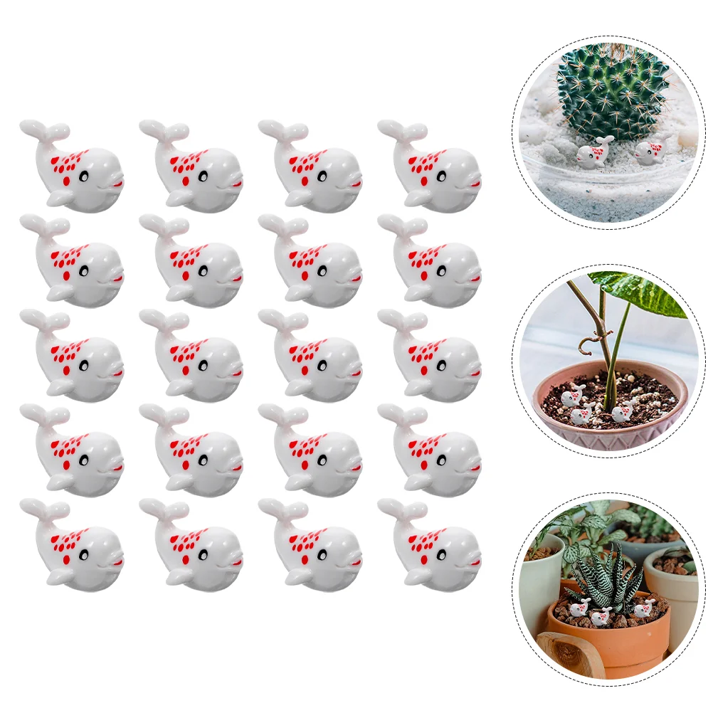 

20 Pcs Moss Landscape Decor Miniature Whale Statues Animal Tiny Animals Resin Figures Bathroom Decorations