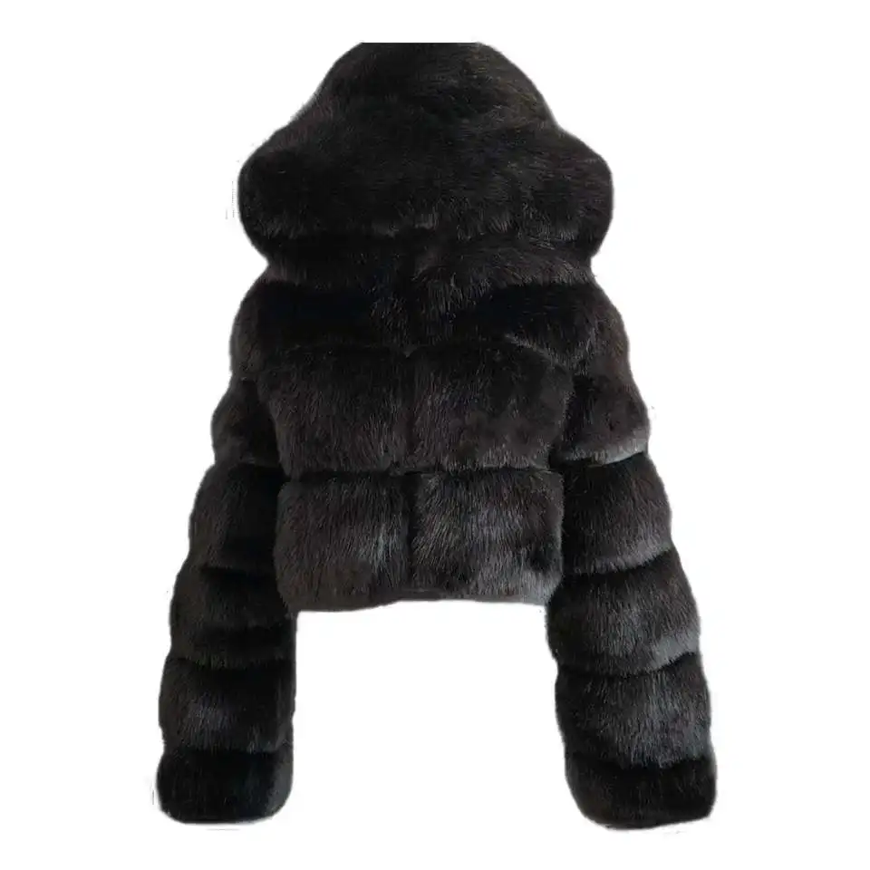 Women 2022 Winter Top Fashion Hooded Faux Fur Coat Elegant Thick Warm Outerwear Fake Fur Jacket Chaquetas Mujer S-6XL Mink Coats