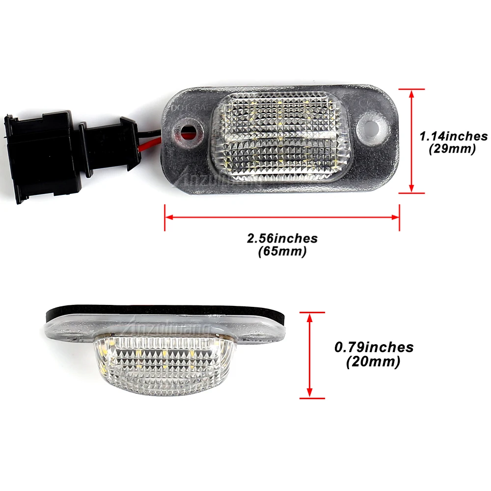 Фото 2 шт. светодиодных фонаря подсветки номерного знака для VW Golf 1H1 Cabriolet 1E7 Polo 3, Seat Cordoba Vario Ibiza 6K №2