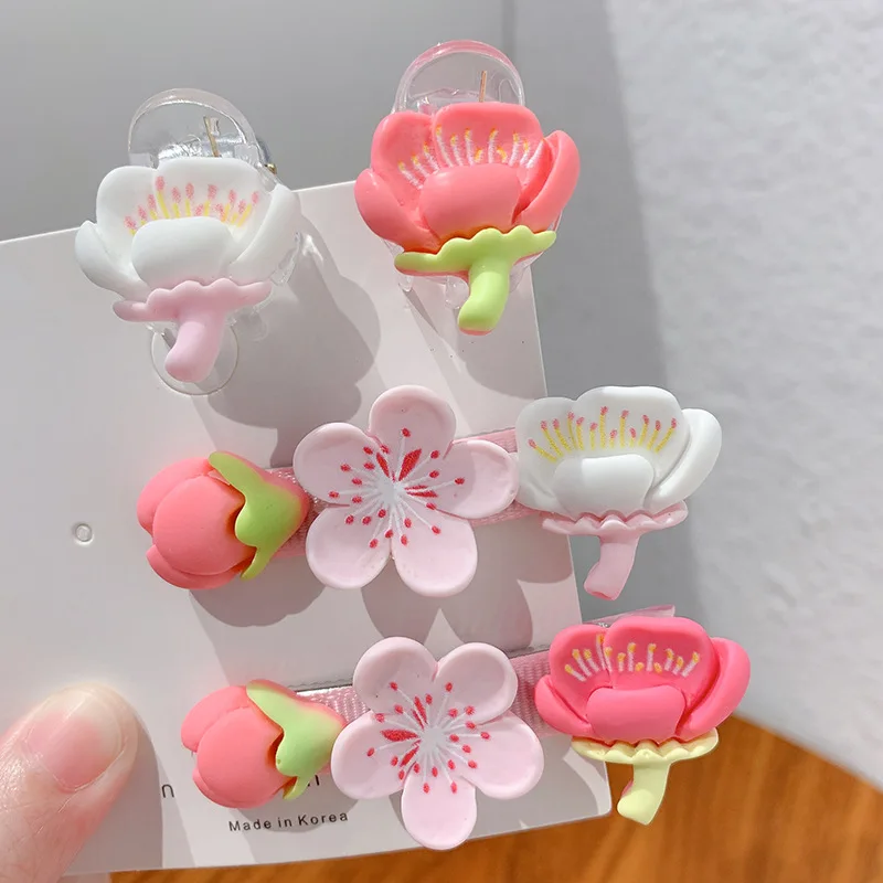 

INS Cartoon Cute Pink Flower Hair Clip Girl Fringe Side Clip Kid Duck Bill Clip Mini Shark Clip Korean Hair Accessories Hair Pin