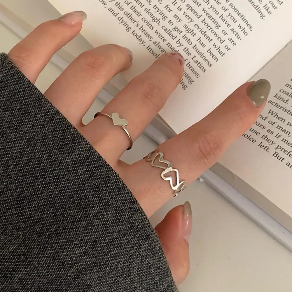 

Women Ring Hollow Out Index Finger Ring Electroplating Adjustable Ring