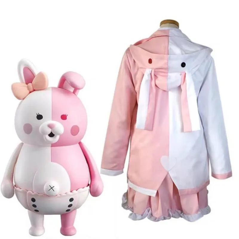 Anime Danganronpa Monomi Cosplay Costumes Dress Halloween Costumes for Women Vestido Role Play Clothing Suit Wig Party Uniform