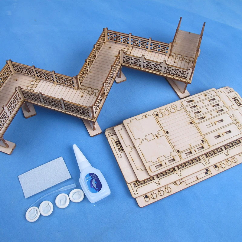 Модель моста ручной работы в китайском стиле садовый ландшафт изогнутый мост