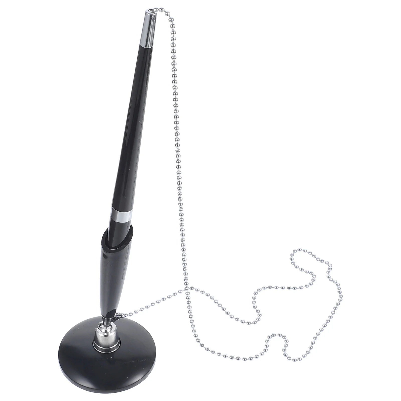 

2 Pcs Counter Pen Chain Black Ballpoint Pens Desktop Coil Office Signature Pp Stationery Multi-function Table Standing