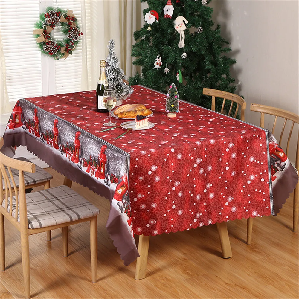 

150*220CM Christmas Tablecloth Waterproof Cloth Rectangular Round Tablecloth European Style Coffee Table Cover Cloth Tablecloth