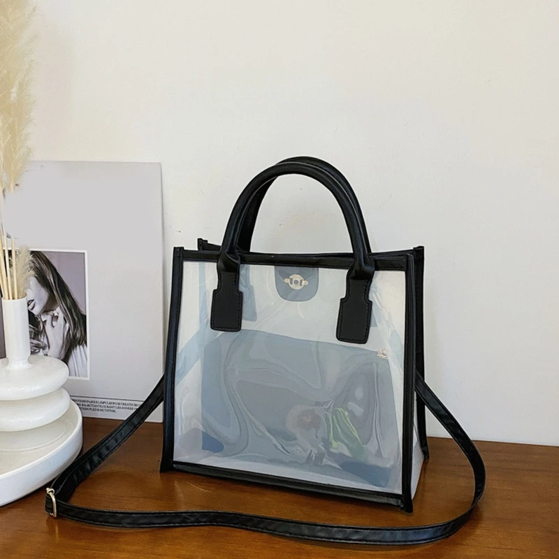 

Fashion PVC Jelly Bag Women Small Transparent Handbag Summer Clear Shoulder Bags F3MD