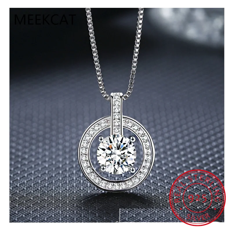 

5CT Certified Moissanite Necklace 14K Gold Plated 925 Sterling Silver Necklace Brilliant VVS Lab Diamond Necklace for Women Gift