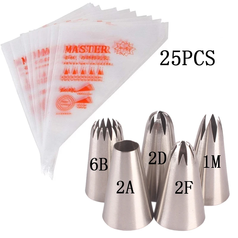 

Flower mounting nozzle 5-piece set For Cakes Fondant Decor Confectionery Flower Cream Nozzle Kitchen Gadgets