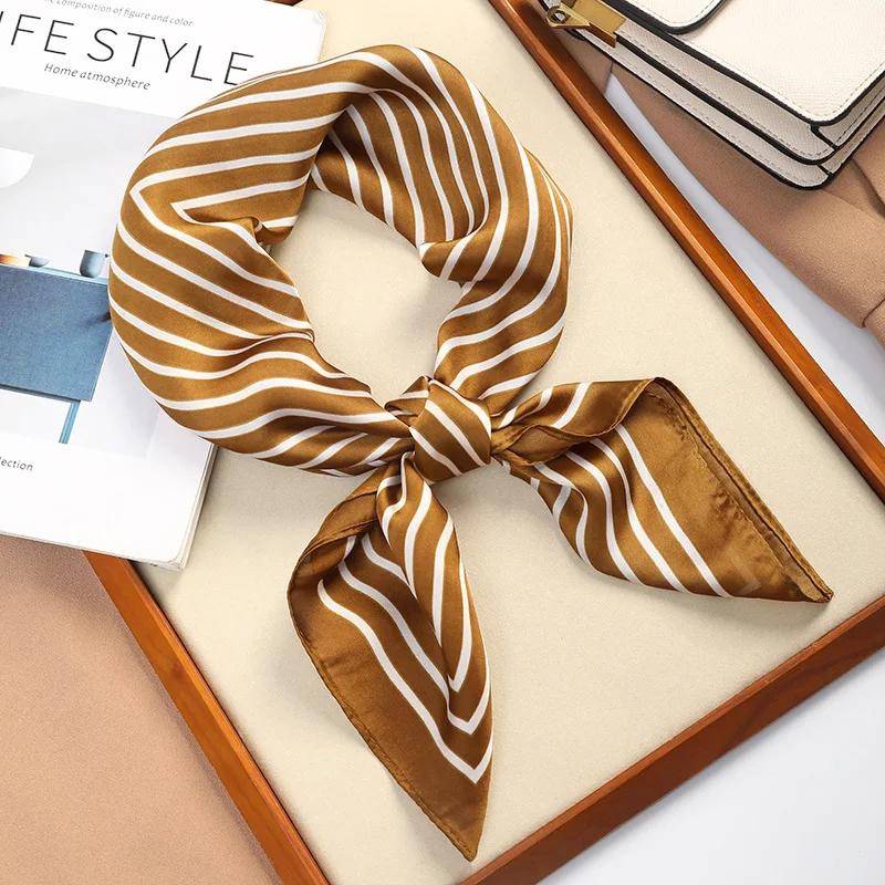 Женский модный шелковый шарф высококачественный квадратный 70-х годов с сумкой