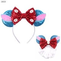 2022 fashion festival mouse ears hair band set girls rope ponytail holder headband elastic velvet scrunchies mujer