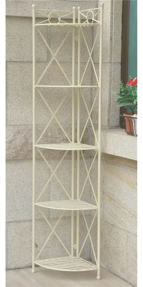 

Iron 5-Tier Indoor/Outdoor Corner Shelf Rack