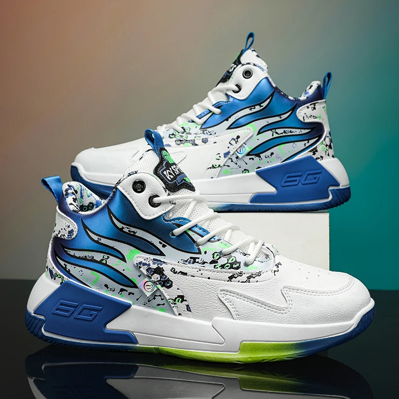 Новинка Мужская баскетбольная обувь в стиле ретро Нескользящая амортизирующая