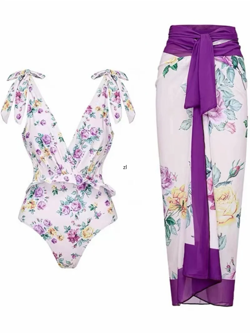 2023 Women Summer Clothes Flower Print Casual Tank Tops Bodysuits And Skirt Fitness Skinny Outfit Suit Two Piece 2pc Sets