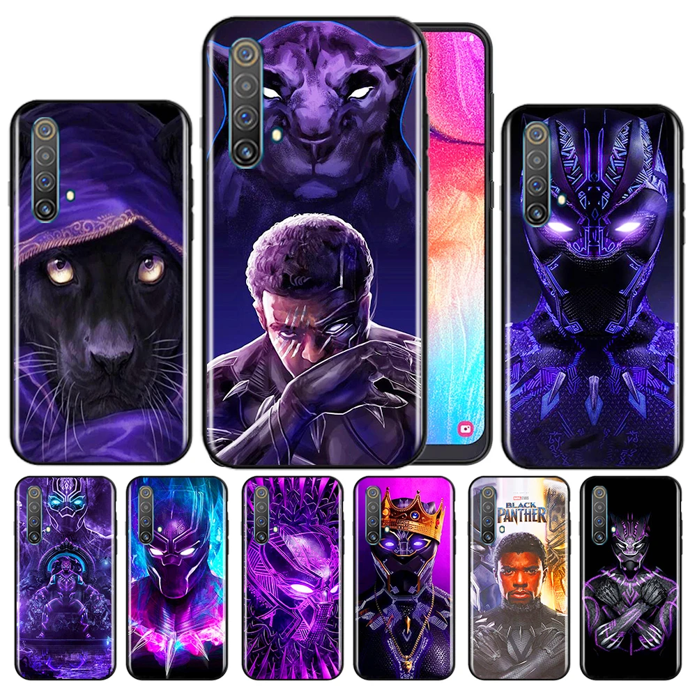 

Marvel Wakanda Black Panther Phone Case For OPPO Reno 7 6 5 4 3 SE Z F Pro Plus 4G 5G Black Silicone TPU Cover