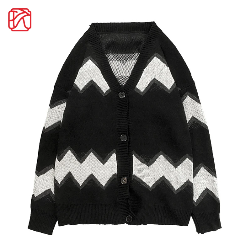 

Spring Autumn Men Knitted Sweaters High Quality Harajuku Cardigan Sweater Japan Style Casual Loose Vintage Sweater Male Clothes
