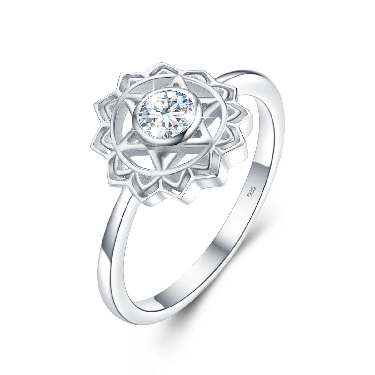 

925 Sterling Silver Ring 0.3ct Flower Style Moissanite Diamond Ring Wedding Party Anniversary Ring For Women Fine Jewelry