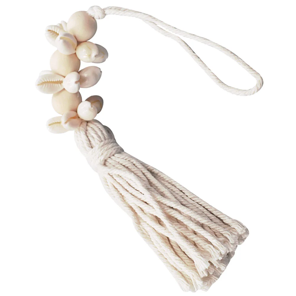 

Decorations Home Creative Wooden Beads Farmhouse Tassel Household Rustic Pendant Delicate Seaside