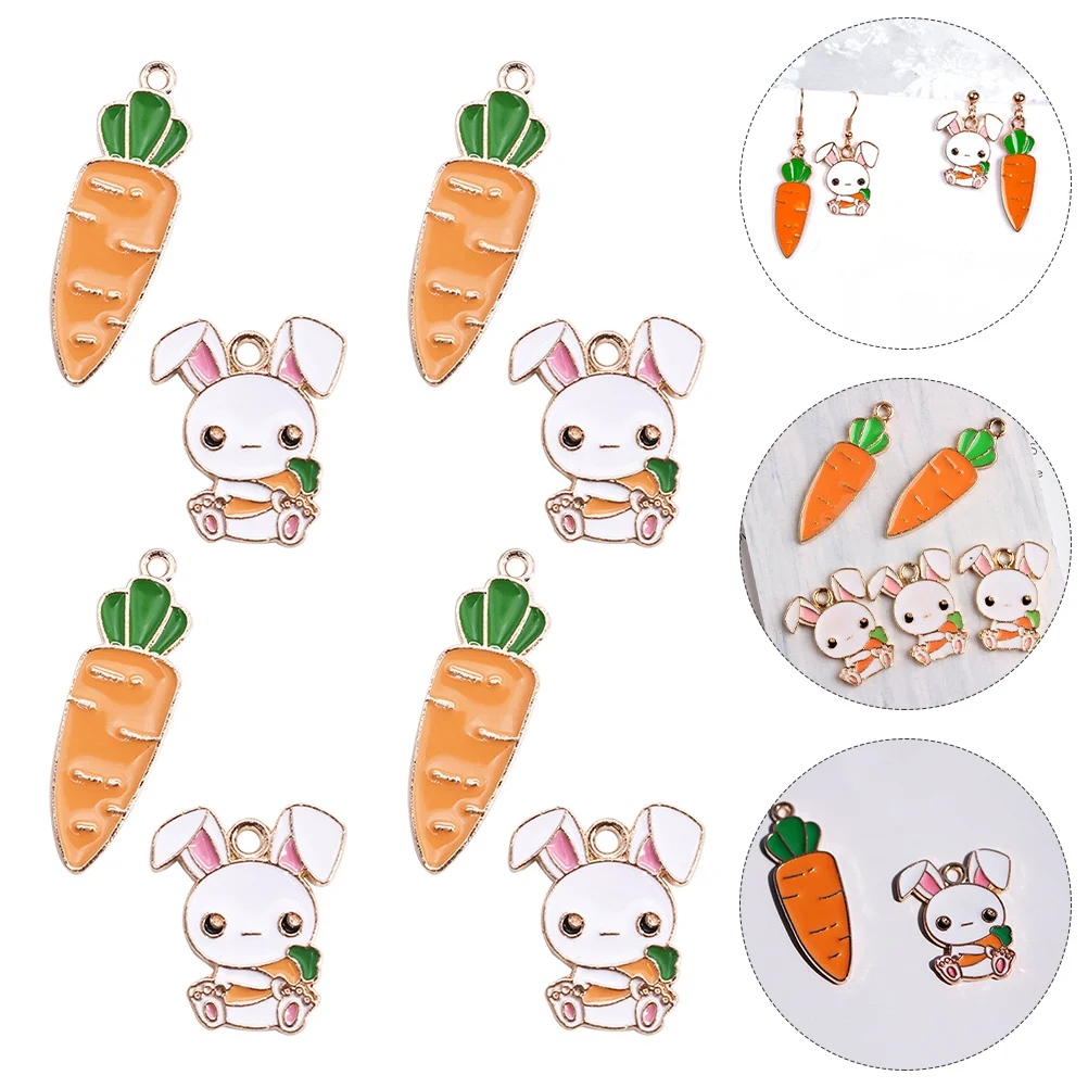 

Charms Easter Pendants Necklace Enamel Pendant Rabbitjewelry Bracelet Making Animal Alloy Earring Kids Bunny Decorative Flatback