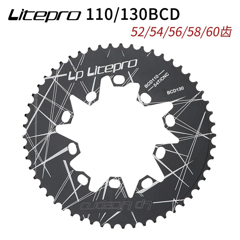 Litepro BMX Bicycle Oval Dual BCD110 BCD130MM Narrow Folding Bike 52T 54T 56T 58T 60T aluminum alloy Chainring Crankset | Спорт и
