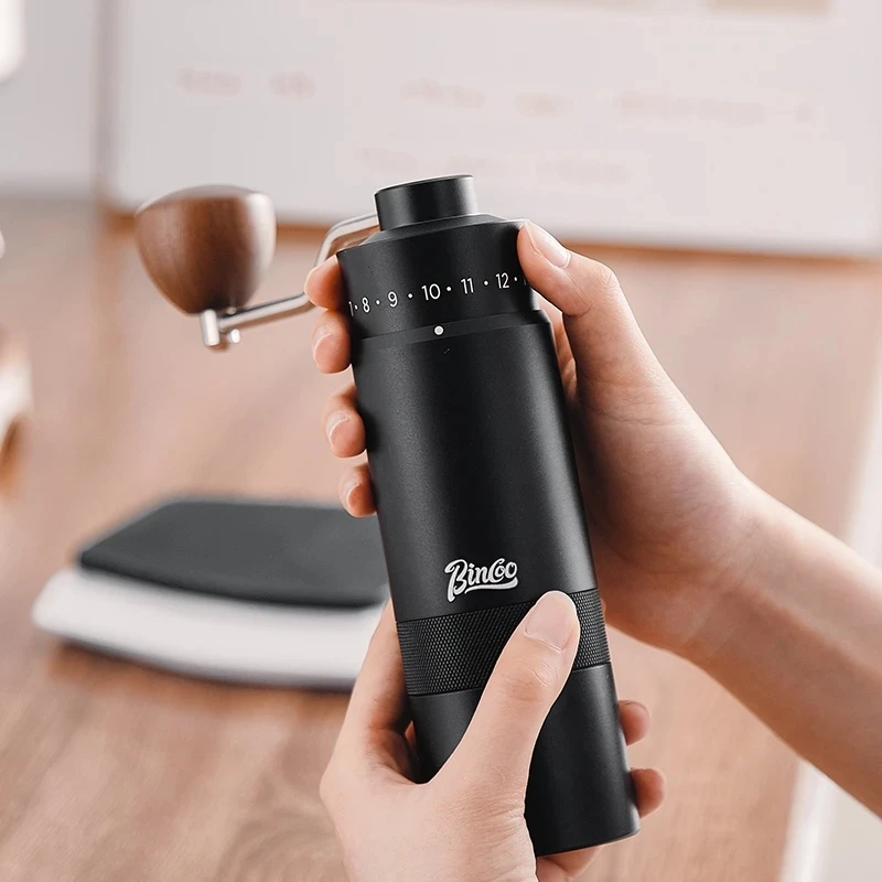 

Bincoo ручная кофемолка Внешняя регулировка с двойным подшипником позиционирование Магнитная корзина для порошка нержавеющая сталь 38 мм бурение