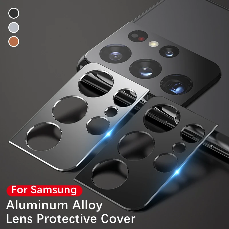 Металлическая пленка для объектива для Samsung S22 S21 S20 Ultra Plus, защита для камеры, задняя Матовая рамка, чехол для Note 20 Ultra S21 + S22 + ZFold2