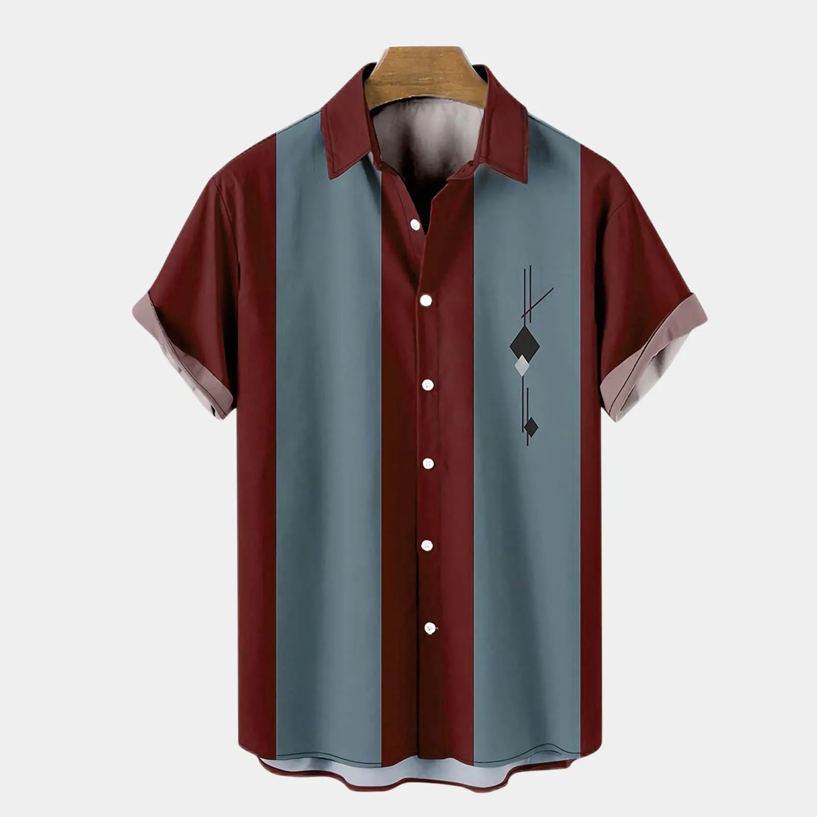 

T Shirt Men Graphic Male Summer Hawaii Casual Loose Print Shirt Turn Down Collar Short Sleeve Shirt Gold Men Shirt