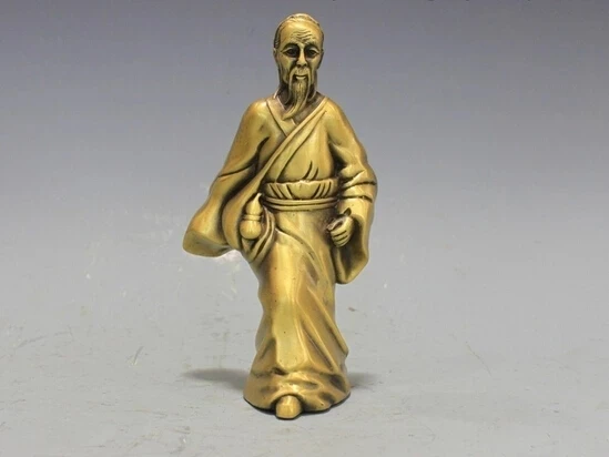 

wholesale factory 7 Chinese pure copper Brass Medical scientist Hua Two Doctors Buddha Statue AE1024 AB1025