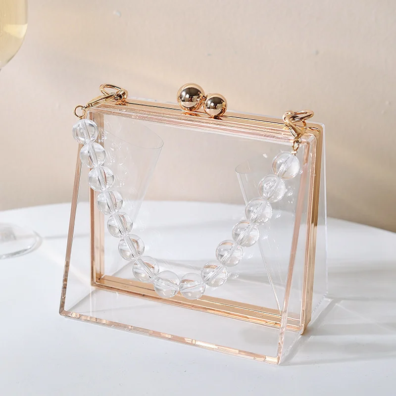 

Acrylic transparent bag creative Dinner Bag 2021 new detachable chain women's handbag