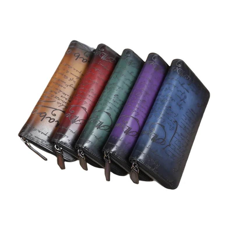 Мужской кошелек из натуральной кожи DIMY длинный большой бумажник в винтажном