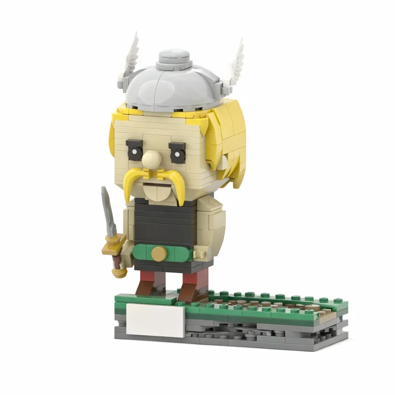 Фото 358 шт. MOC BrickHeadz Модель Астерикса, строительные блоки, рождественский подарок, игрушки, архитектурное искусство, декоративное изделие, коллекция DIY, подарок на день рождения №2
