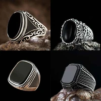 2022 new retro shaped geometric oval black glossy mens ring for anniversary party wedding male rings jewelry accessories 6 14
