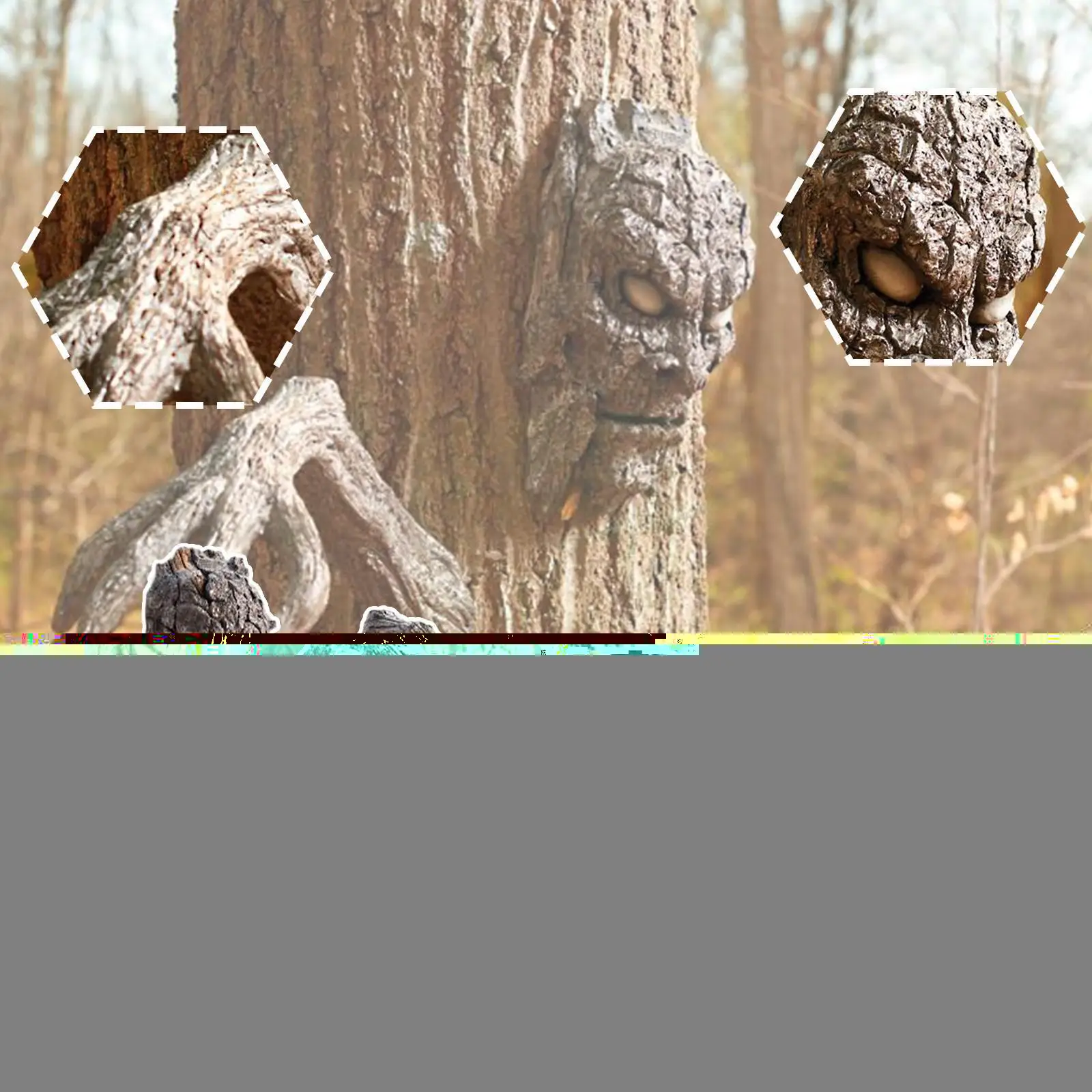 

Tree Face Hugger Garden Art Bark Face Outdoor Face Garden Tree Face Whimsical Decoration Tree Sculpture Q3p2