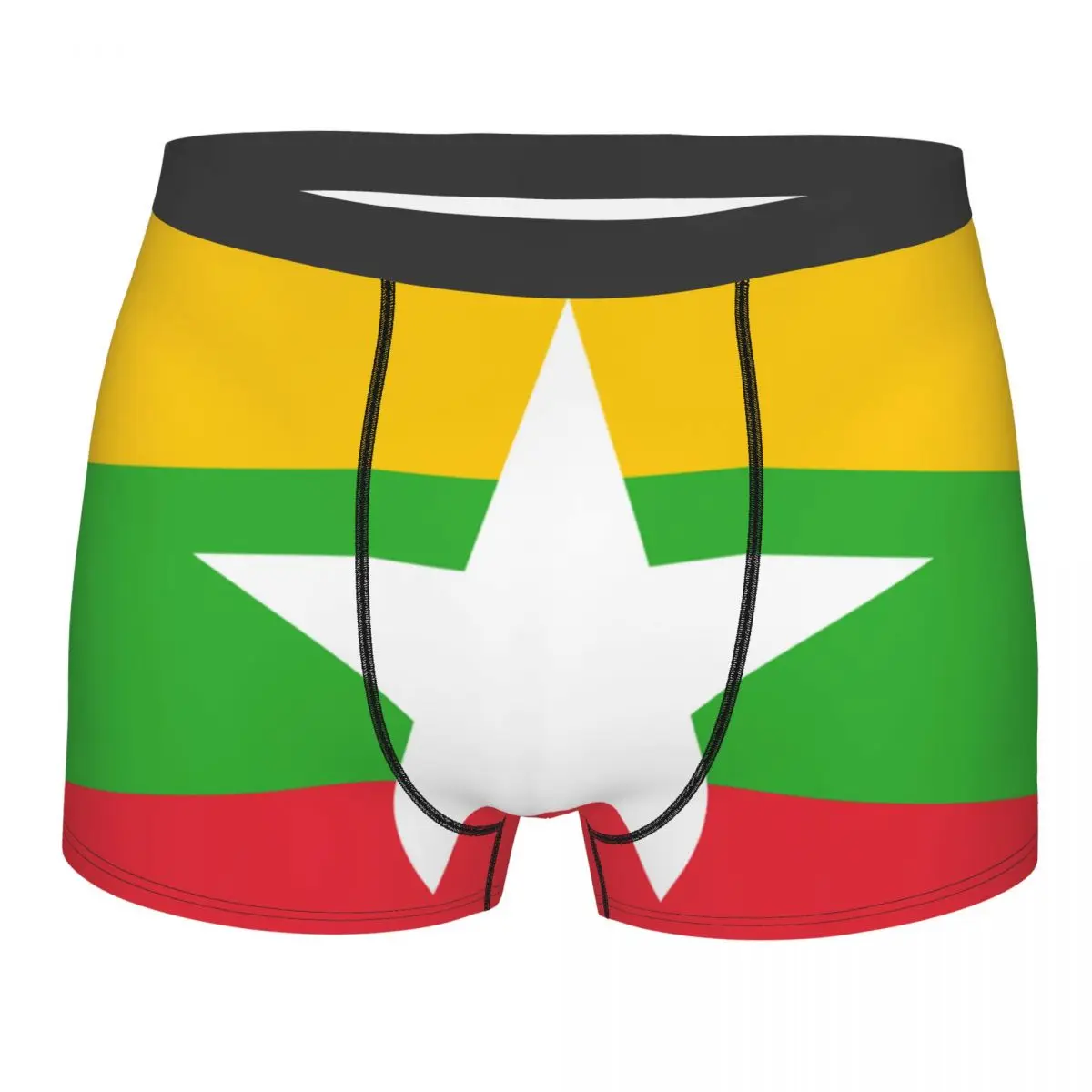 

Mens Boxer Sexy Underwear Soft Long boxershorts Flag Of Myanmar Underpants Male Panties