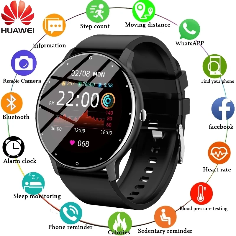 

Смарт-часы Huawei для мужчин и женщин, спортивные водонепроницаемые фитнес-часы с сенсорным экраном, Bluetooth, для Android и ios, подарок